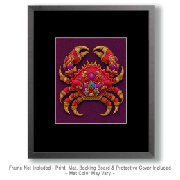Jewel-Tone Crab - Ocean Life Art