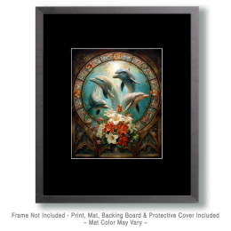 Nouveau Dolphin Porthole - Ocean Life Art