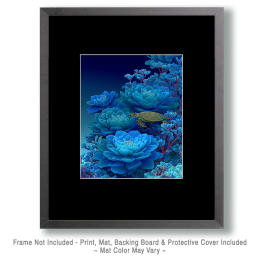 Sea Turtle in Surreal Reef - Ocean Life Art