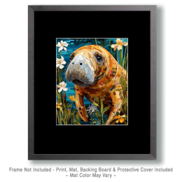 Mixed Media Manatee - Ocean Life Art