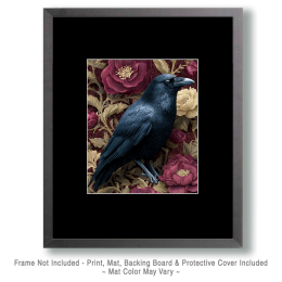 Vintage Raven Floral - Raven Art