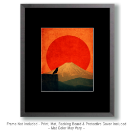 Mount Fuji Raven Art