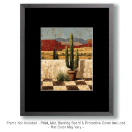 Cactus in Clay Pot Southwestern Art