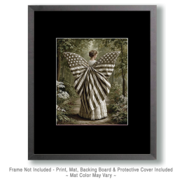 Vintage Angel with American Flag Wings - USA 250 Wall Art Print