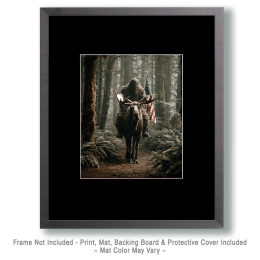 Bigfoot with the American Flag While Riding a Moose Print