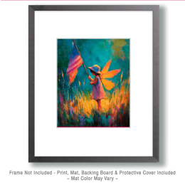 Young Fairy Holding the American Flag - USA 250 Wall Art Print