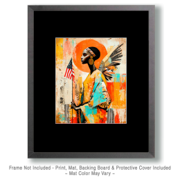 Pop Art Style Angel with American Flag - USA 250 Wall Art Print