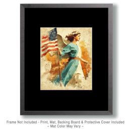 Angel Carries the American Flag - USA 250 Wall Art Print