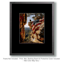 Bald Eagle on American Flag Cliff - USA 250 Wall Art Print