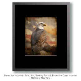 Bald Eagle with American Flag Waving - USA 250 Wall Art Print