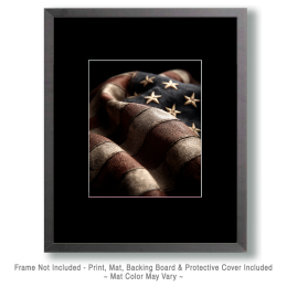 Vintage American Flag Close-Up - USA 250 Wall Art Print