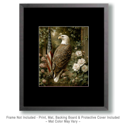 Vintage Bald Eagle American Flag Still-Life - USA 250 Wall Art Print