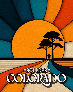 70's Style Couple on a Walk - Boulder Colorado Souvenir Art Print.jpg