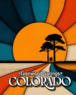 70's Style Couple on a Walk -  Glenwood Springs Souvenir Art Print