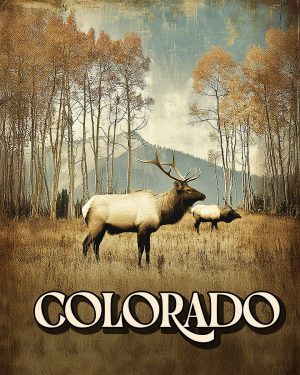 A Couple of Bull Elk - Colorado Souvenir Art Print