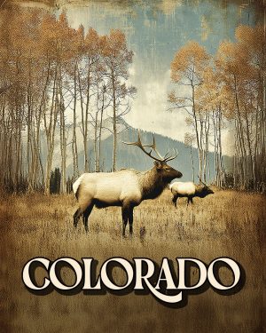 A Couple of Bull Elk - Colorado Souvenir Art Print