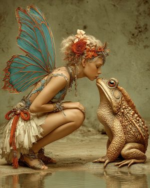 A Kiss for the Old Toad - Faires Art Print