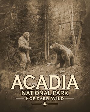 Acadia National Park - Maine - Forever Wild - Bigfoot Discussing Things with a Bear