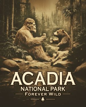 Acadia National Park - Maine - Forever Wild - Bigfoot Toasts Bear