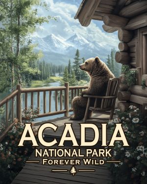 Acadia National Park - Maine - Forever Wild - Black Bear on Porchpng