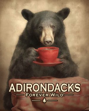 Adirondacks - New York State  - Forever Wild - Bear Enjoying a Cup of Coffee
