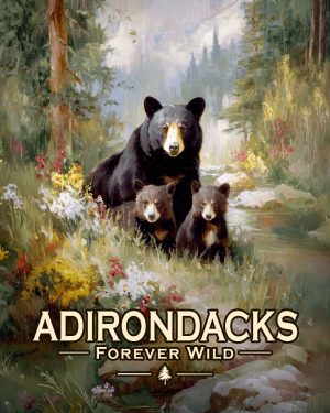 Adirondacks - New York State  - Forever Wild - Black Bear Mother and Cubs