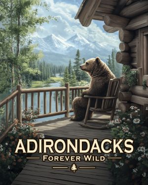 Adirondacks - New York State  - Forever Wild - Black Bear on Porchpng
