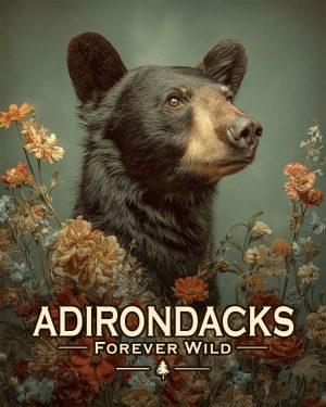 Adirondacks - New York State  - Forever Wild - Vintage Style Black Bear