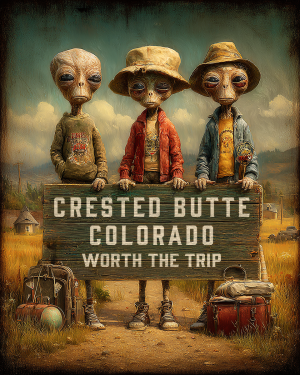 Aliens Worth The Trip - Crested Butte, Colorado  Souvenir Art Print