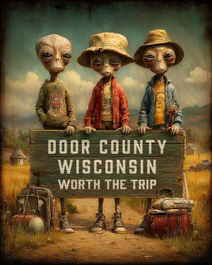 Aliens Worth The Trip - Door County, Wisconsin  Souvenir Art Print
