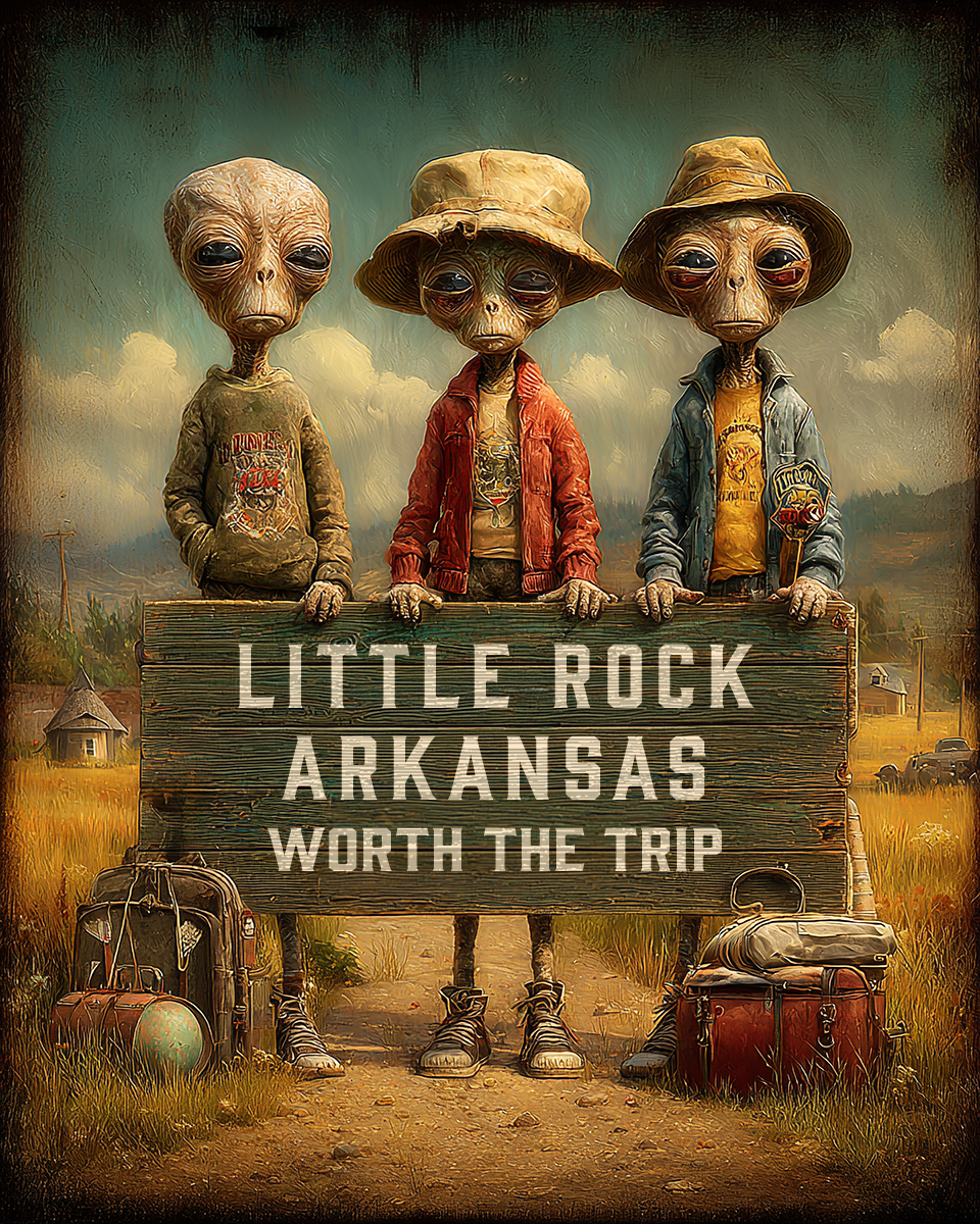 Aliens Worth The Trip - Little Rock, Arkansas Souvenir Art Print