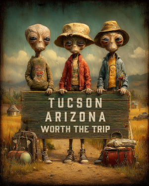 Aliens Worth The Trip - Tucson, Arizona  Souvenir Art Print