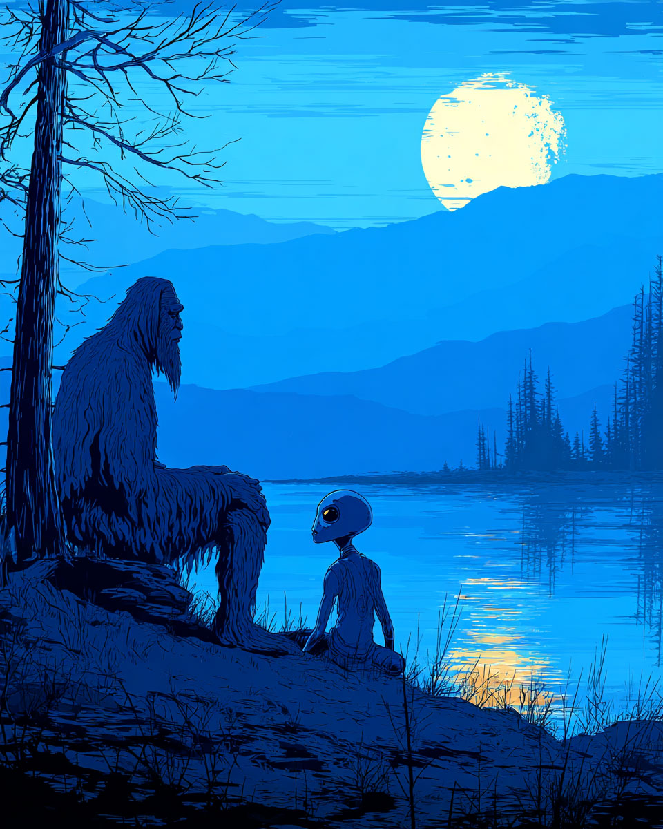 Are you from That Ship? -  Funny Bigfoot Alien Artwork