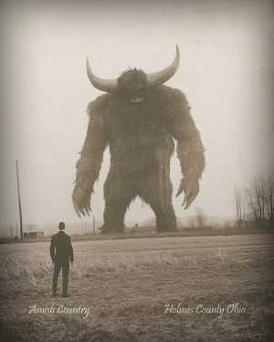 Amish Country - Holmes County - Ohio - Uh Oh - Vintage Style Agriculture Cryptid Photo