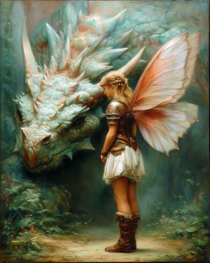 Ashamed Dragon - Fairy Art Print