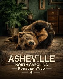 Ashville North Carolina  - Forever Wild - Bear Playing on Rug