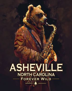 Ashville North Carolina  - Forever Wild - Bear Playing the Saxaphone