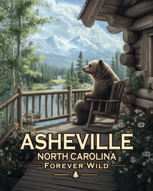 Ashville North Carolina  - Forever Wild - Black Bear on Porchpng