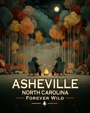 Ashville North Carolina  - Forever Wild - Black Bears Roasting Marshmallows