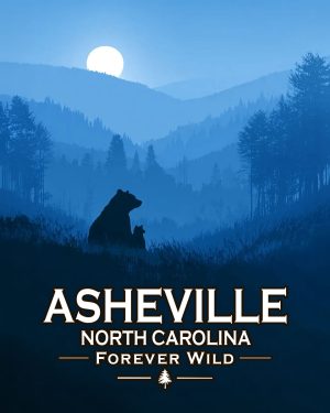 Ashville North Carolina  - Forever Wild - Mother Bear and Cub Enjoy the Evening