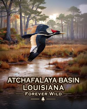 Atchafalaya Basin Louisiana  - Forever Wild Ivory Billed Woodpecker