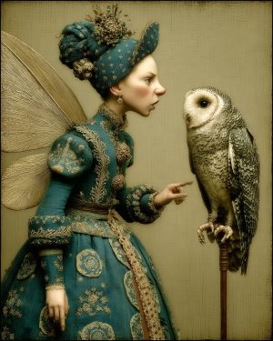 Aurelia Sunwhisper Scolding Her Owl - Faires Art Print