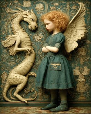 Azalea Glowvine Upset With Her Dragon - Faires Art Print