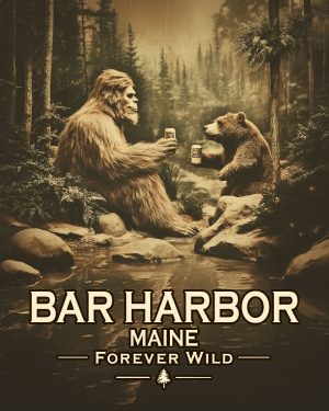 Bar Harbor - Maine - Forever Wild - Bigfoot Toasts Bear
