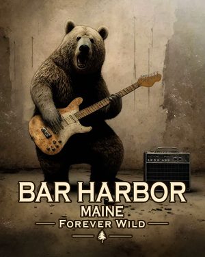 Bar Harbor - Maine - Forever Wild - Black Bear  Playing Guitar