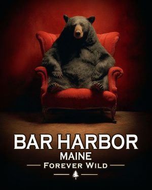 Bar Harbor - Maine - Forever Wild - Lazy Bear in Chair
