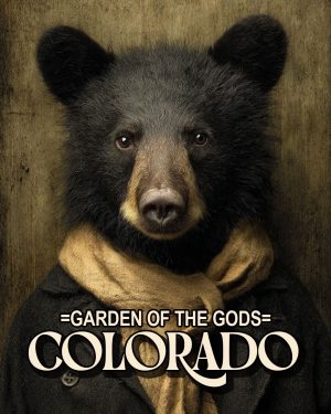 Baxter the Black Bear - Garden of the Gods Souvenir Art Print