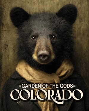 Baxter the Black Bear - Garden of the Gods Souvenir Art Print
