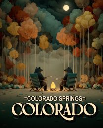 Bears Roasting Marshmallows - Colorado Springs Souvenir Art Print