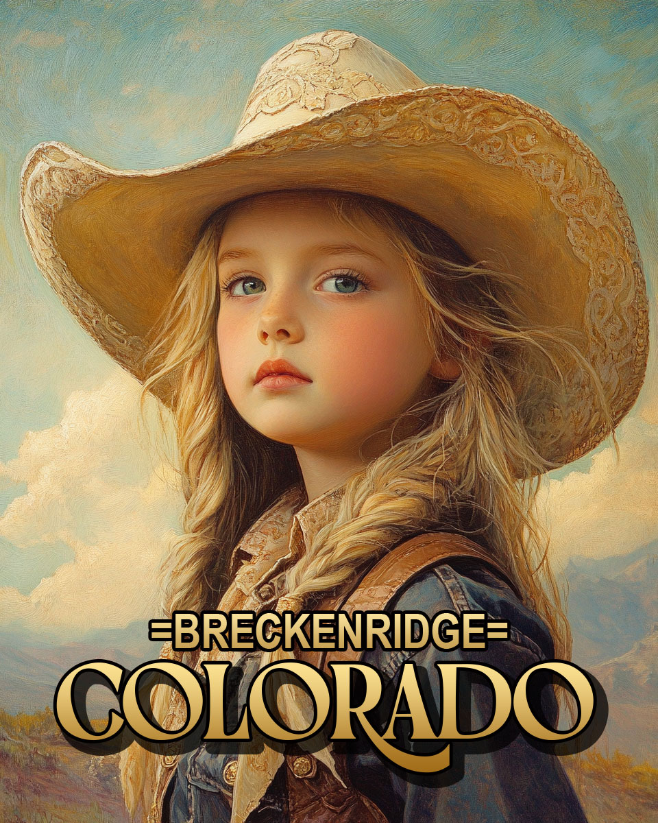 Beautiful Young Cowgirl - Breckenridge, Colorado Souvenir Art Print